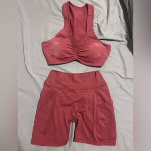 Bombshell Sportswear salmon gym set
